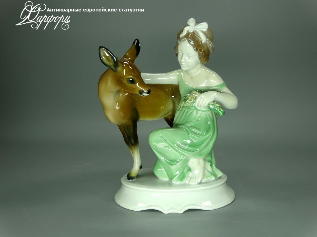 Купить фарфоровые статуэтки Rosenthal, Девочка с олененком, Германия